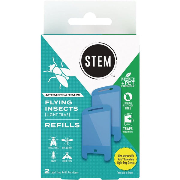 STEM Light Trap Refill Cartridges, Indoor Fruit Fly Trap, Effective Insect Control for Home, Attracts and Traps Flying Insects, Compatible With STEM Light Trap, 2 Count 04525