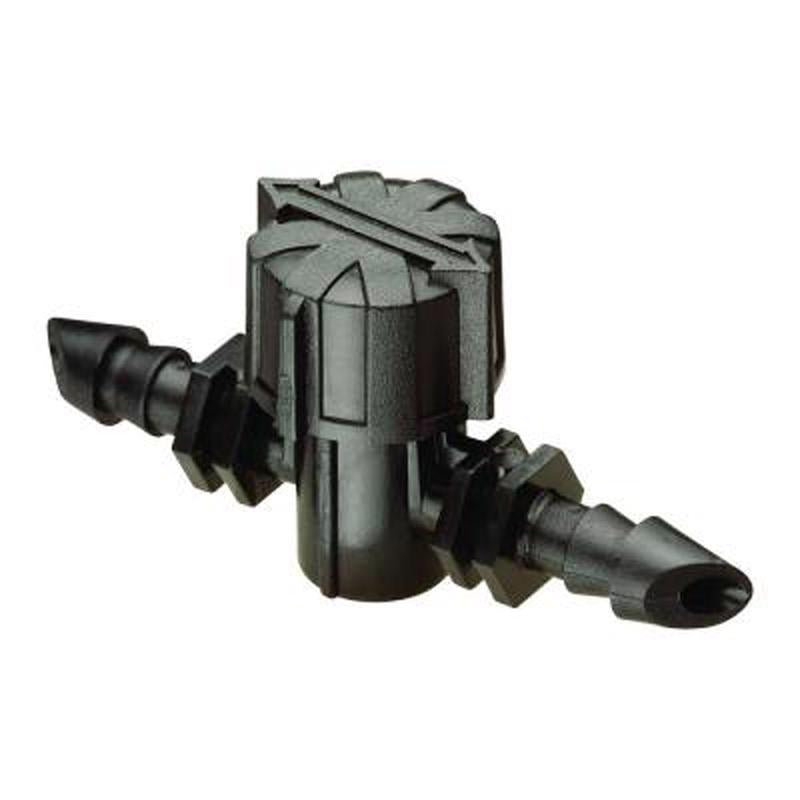 Rain Bird BVAL25-2S Drip Irrigation Universal 1/4" Barbed Valve, 1/4" Tubing, 2-Pack, Black