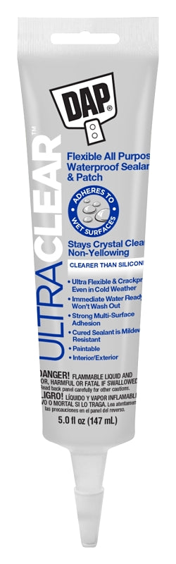 5 Oz Dap 18387 Crystal Clear Ultra Clear Flexible All Purpose Waterproof Sealant & Patch