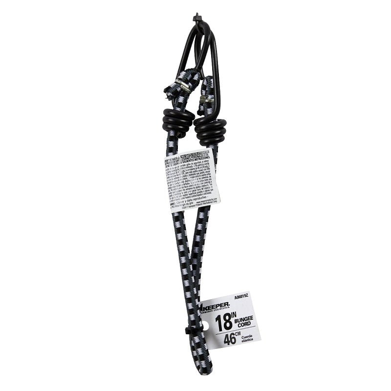 Hampton Products International Keeper Assorted Bungee Cord 18 in. L x 0.315 in. 1 pk - Case of: 10; Each Pack Qty: 110