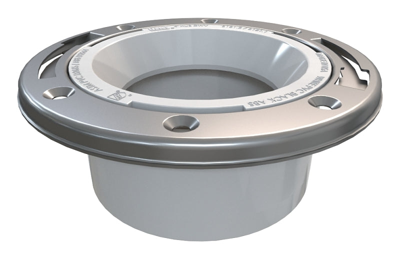 Oatey 43499 4IN PVC Flange W/Ss Rin