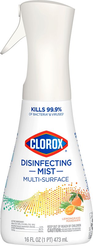 Clorox Disinfecting Mist, Lemongrass Mandarin, Disinfecting Spray, 16 Fluid Ounces 60151