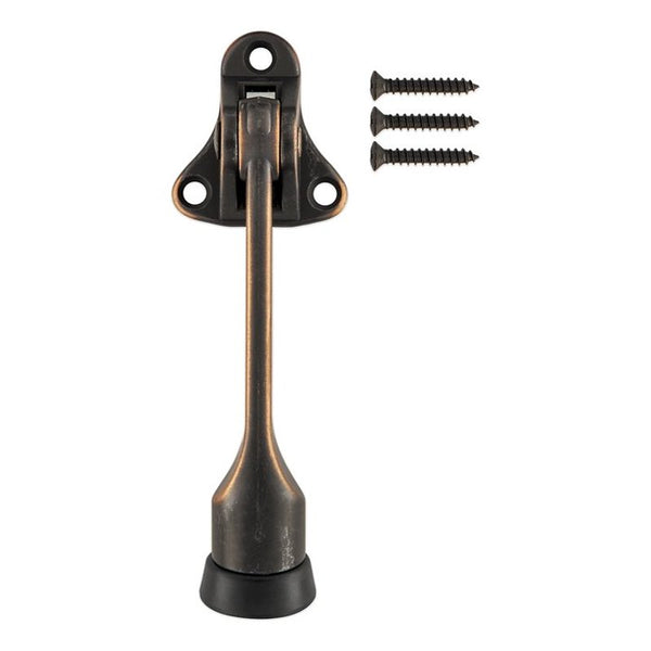 National Hardware V238 4" Kickdown Door Stop - Oil-Rubbed Bronze N830-571