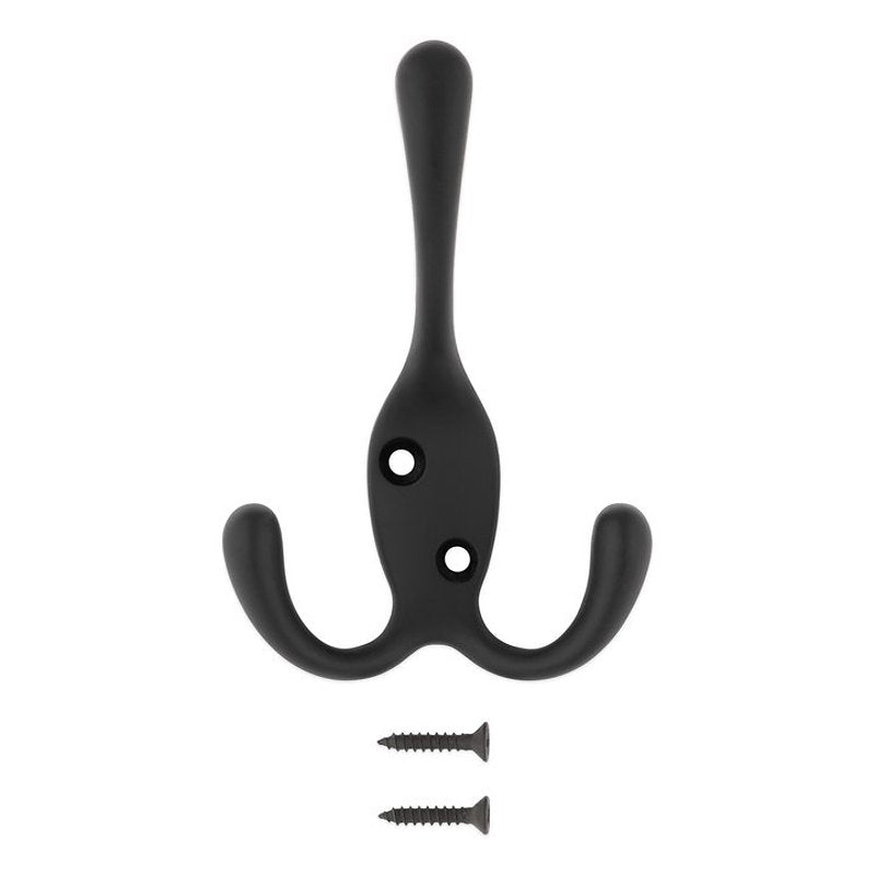 National Hardware N830-623 Triple Robe Hook - Matte Black