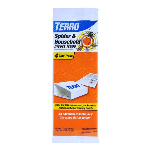 Terro T3206 Spider & Insect Traps Indoor, Insect Traps Indoor Sticky Pads, 4 Count (Pack of 1)