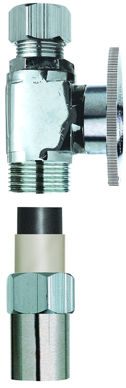 Plumb Pak PP20322LF 1/4 Turn Transitional Straight Supply Line Valve, 1/2 X 3/8 in, Nominal Cpvc X Od, Body, Brass