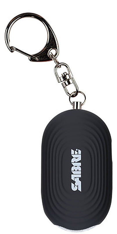 SABRE Personal Alarm with LED Light and Snap Hook, 130dB Siren, Audible 1,000 Foot (300 Meter) Range, Black PA-LEDBK-02