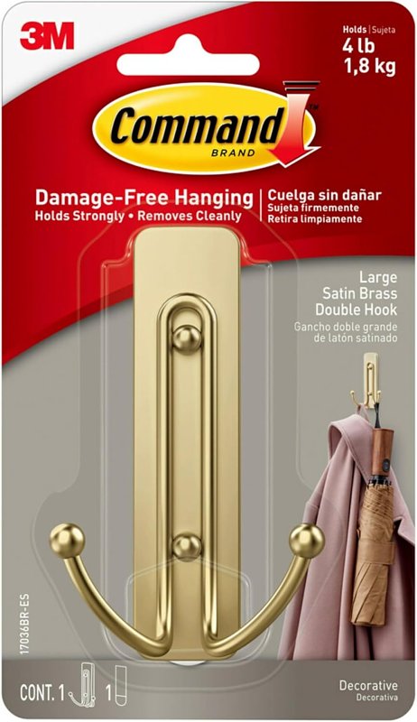HOOK DOUBLE SATIN BRASS LARGE