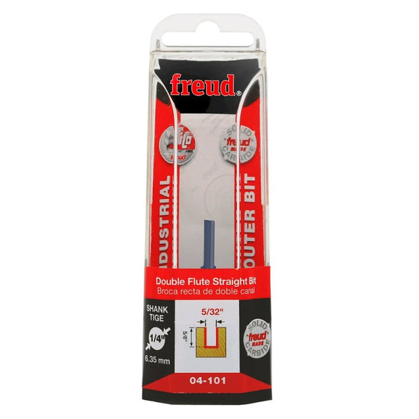 Freud 04-101: 5/32" (Dia.) Double Flute Straight Bit with 1/4" Shank
