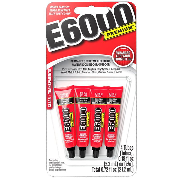 Eclectic E6000 Premium Clear Adhesive Mini Pack 4/Pkg-.18oz Each 5510500