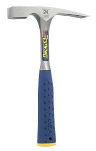 ESTWING Bricklayer's/Mason's Hammer - 24 oz Masonary Tool with Forged Steel Construction & Shock Reduction Grip - E3-24BLC