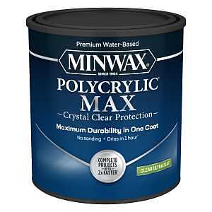 Minwax® Polycrylic® Max, Ultra Flat, Clear, 1 Quart