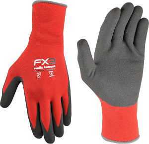 Wells Lamont Men's FX3 Nitrile Gloves, Coated Grip Work Gloves, Red, Large (448L-600)