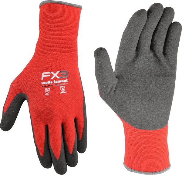 Wells Lamont Men's FX3 Nitrile Gloves, Coated Grip Work Gloves, Red, Medium (448M-600)