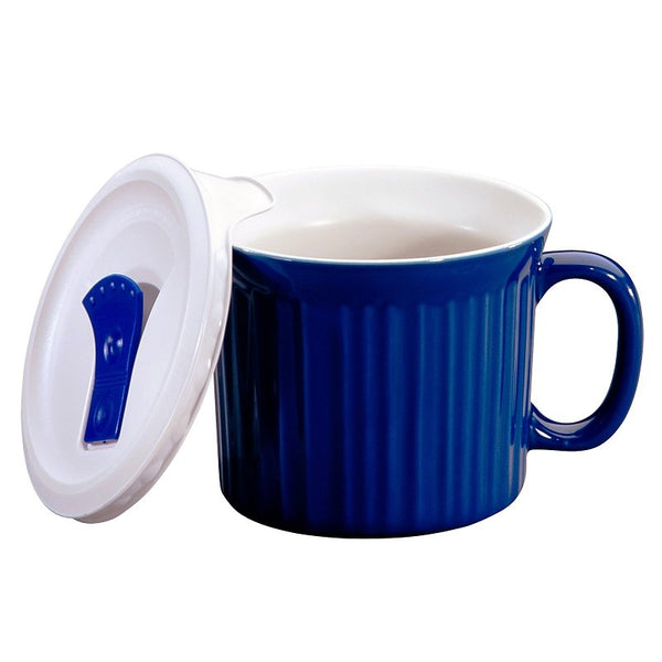 Corningware 1105119 20-Ounce Oven Safe Meal Mug with Vented Lid, Blueberry