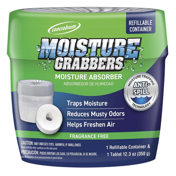Concrobium 378490 Moisture Grabbers Moisture Absorber Refillable Container, Fragrance Free
