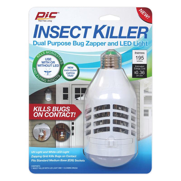 PIC Bug Zapper IKC 2-in-1 Insect Killer & LED Bulb, No Size, Ivory