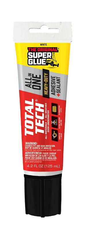 Superglue Corp The Original Super Glue 11711003 Total Tech Tube Sealant, White, 4.2-oz. - Quantity 12