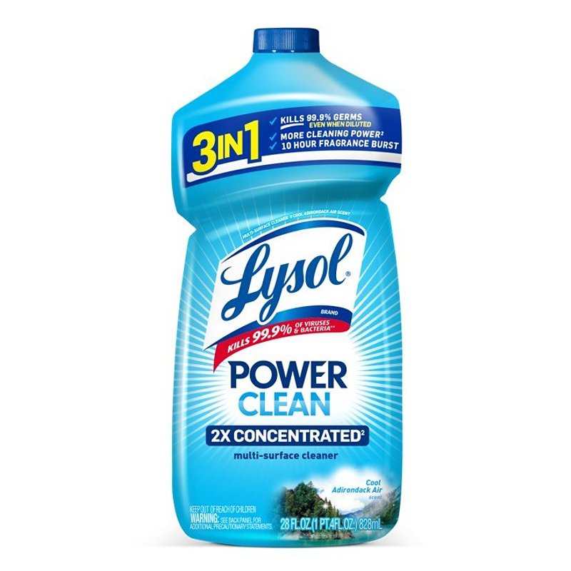 LYSOL Power Clean Multi-Surface Cleaner, 2x Concentrated Pour, Cool Adirondack scent, 28 Fl Oz