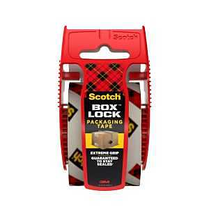 Scotch Box Lock Packaging Tape, 1 Roll with Dispenser, 1.88 in x 800 in, Extreme Grip, Sticks Instantly to Any Box (195)