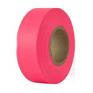 IPG Flagging Ribbon, 1.18" x 50 yd, Pink Glow (Single Roll)
