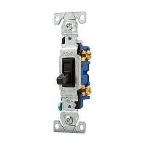 Eaton Wiring Devices 1301-7BK - Switch Toggle SP 15A 120V Grd BK - 10EA