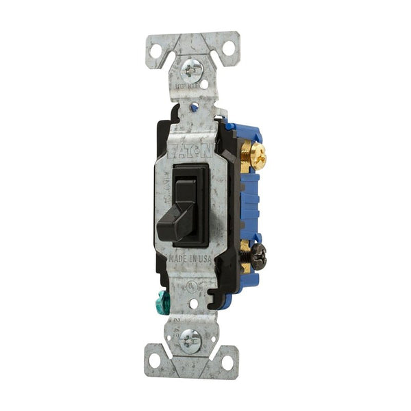 Eaton 1303-7BK Three-Way Switch, Black