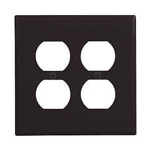 Cooper Wiring Devices PJ82BK Wallplate 2G Duplex Poly Mid BK