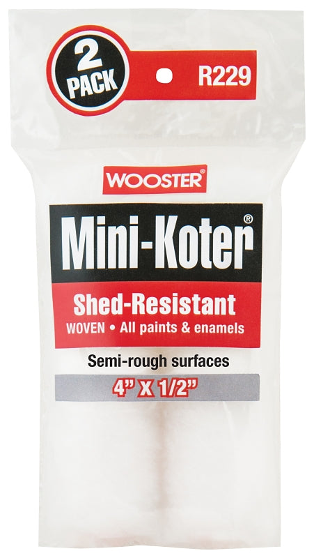 Wooster Genuine 4" Mini-Koter Shed-Resistant 1/2" Nap 2 Sets Of 2-Pack Roller Cover # R229-4-2PK