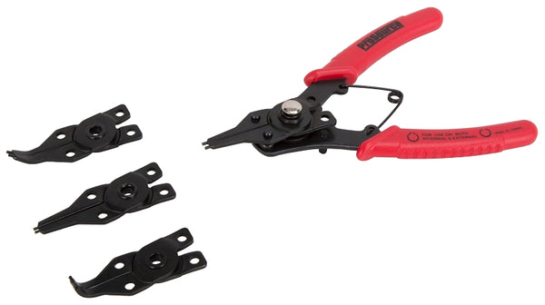 Mintcraft ProSource 10002-PRP-53L Snap Ring Plier Set, 6.125 in OAL, Red Handle, Cushion-Grip Handle, 3/4 in W Tip