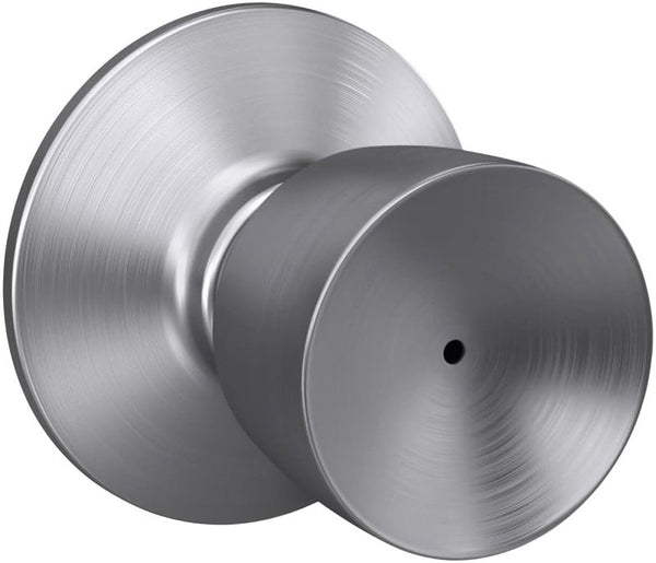 Schlage F40 V BEL 626 Bell Door Knob, Bed & Bath Privacy Lock, Satin Chrome