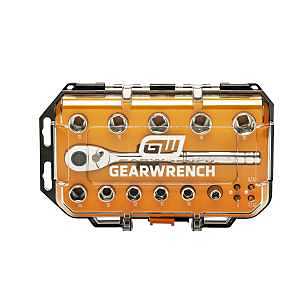 GEARWRENCH 16 Piece Mechanics Tool Set, Metric, 3/8 in. Drive, 72-Tooth, 6-Point | GWSWS38MM16