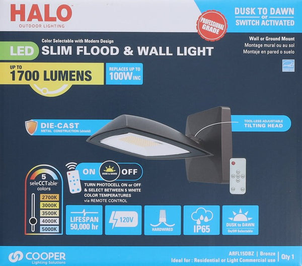 Halo ARFL15DBZ ARFL Series LED Flood Light, Bronze
