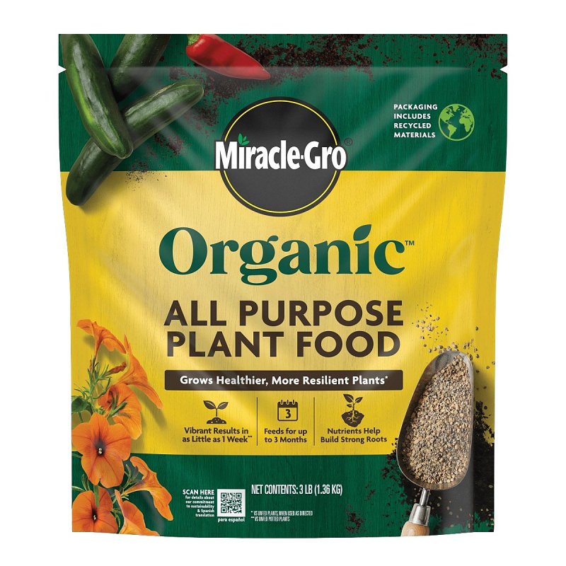 Miracle-Gro Organic All Purpose Plant Food, 3 lb.