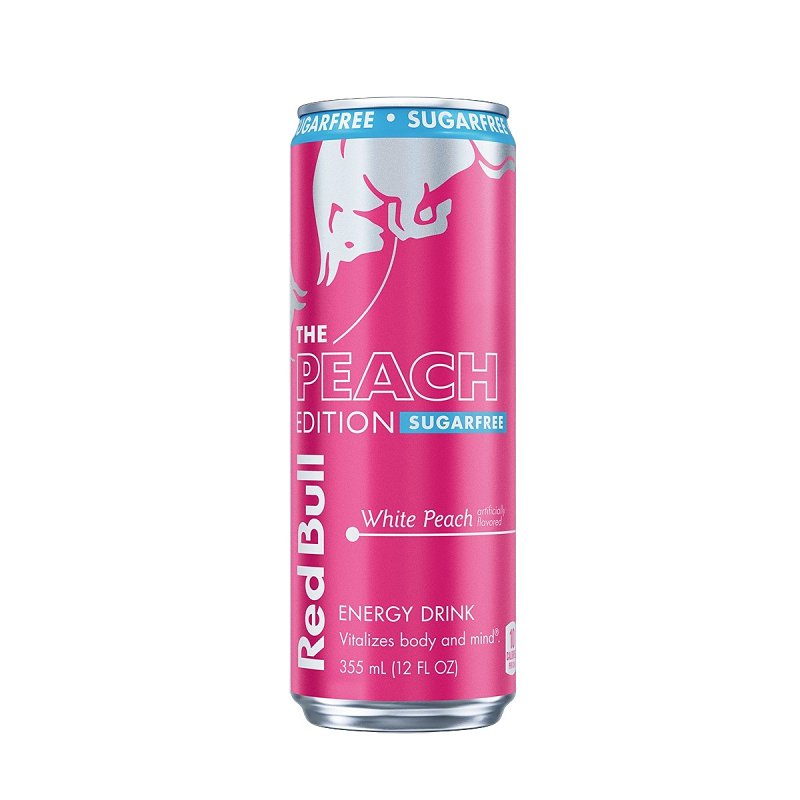 Red Bull Peach Edition Sugarfree Energy Drink, White Peach, 12 fl. oz. can, with 114mg Caffeine, Taurine & B Vitamins