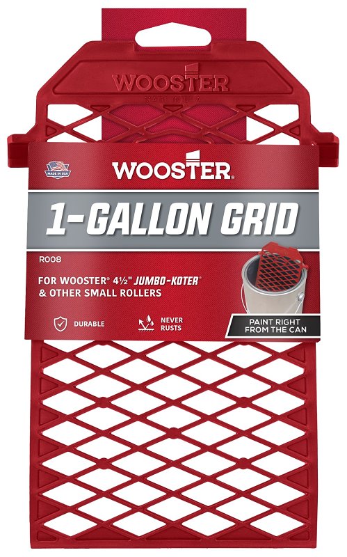Wooster 1 Gallon Green Polypropylene Trash Can, Hooks Secure Grid, Fits 1 Gallon Metal Paint Cans R008