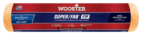 Wooster Brush RR924-14 Inch Super Fab FTP Roller Cover, 1/2-Inch Nap