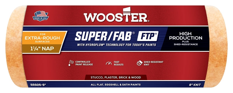 Wooster Brush RR926-9 Inch Super Fab FTP Roller Cover, 1 1/4-Inch Nap