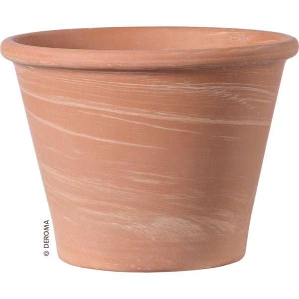 Deroma 5021WP98Z Duo Planter, Round, White Clay, 8-in. - Quantity 10 (10-Pack)