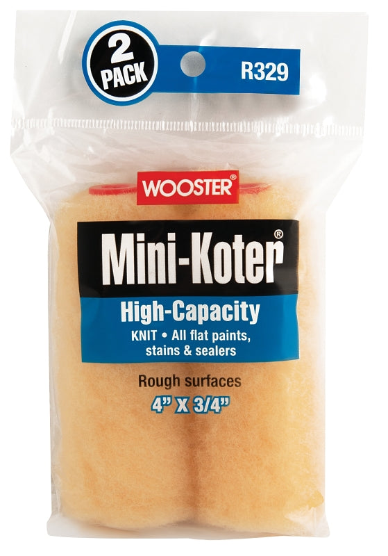Wooster R329-4 Mini-Koter Knit 3/4" 2-Pack Paint Rollers, Red
