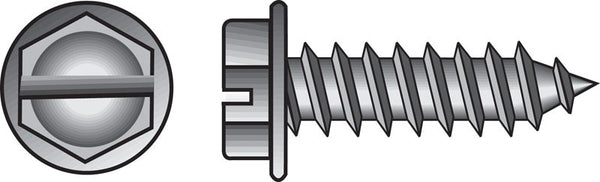 The Hillman Group 823068 Stainless Steel Hex Washer Head Slotted Sheet Metal Screw, 8 x 1-1/4-Inch, 100-Pack 0823068