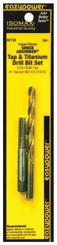 Eazypower 82738 Shock Absorber 5/16-18 UNC tap and drill set, HSS