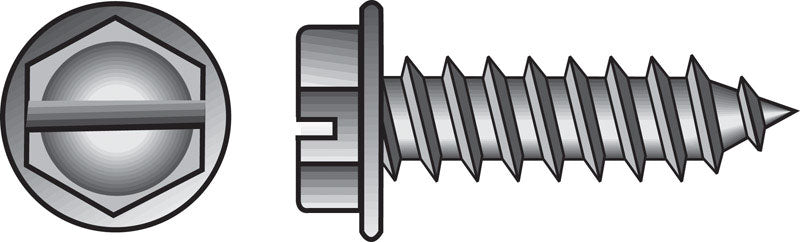 The Hillman Group 70309 10-Inch x 3-Inch Hex Washer Head Slotted Sheet Metal Screw, 100-Pack