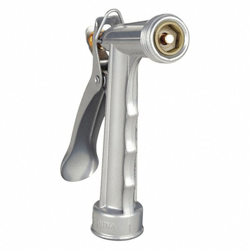 Gilmour Full Size Zinc Pistol Grip Nozzle with Threaded Front, Silver (857302-1001)