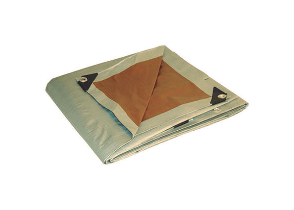 Foremost Dry Top 10 ft. W x 12 ft. L Heavy Duty Polyethylene Reversible Tarp Brown/Silver 21012