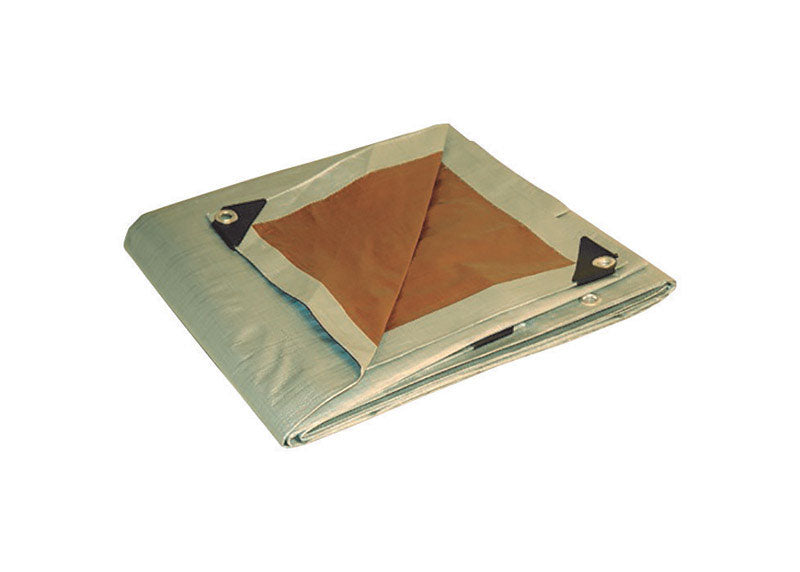 Foremost Dry Top 10 ft. W x 12 ft. L Heavy Duty Polyethylene Reversible Tarp Brown/Silver