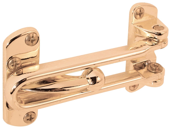 Defender Security U 9897 Prime Line Swing Bar Lock, 2-1/2 in W, Zinc, Brass