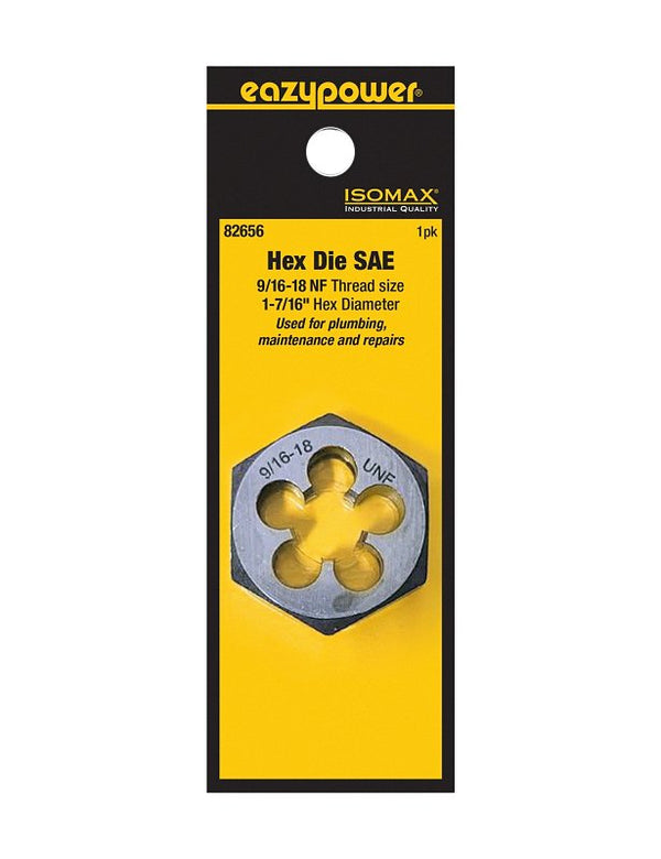 Eazypower 82656 9/16-18 NF 1-7/16" Hex 1" Die Tungsten (1 Pack)