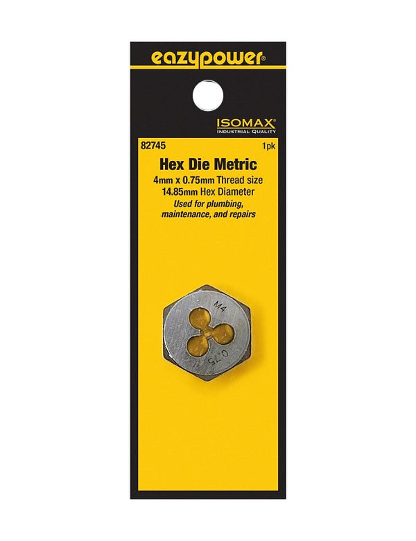 EAZYPOWER 82745 4mm x 0.75, Metric, 1", Hex Die
