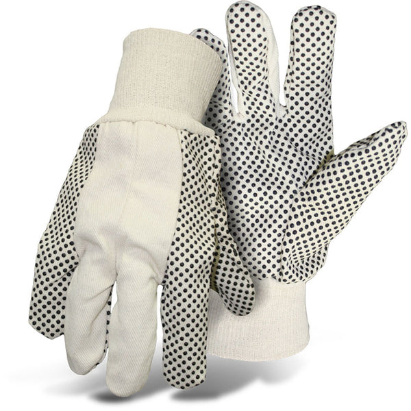 Men's Work Gloves, L, White, Cotton/Polyester by Boss B61112-L